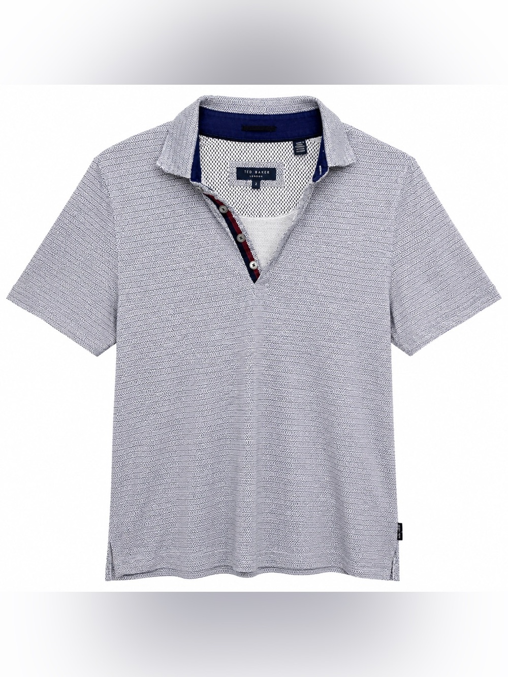 Ted Baker London Polo Shirt Men’s Geometric Print Quiet Luxury Golfcore Size 2